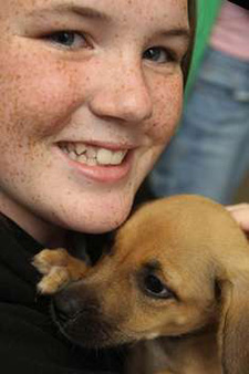 Girl with dog