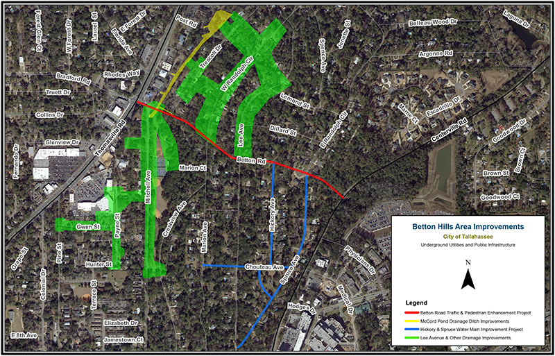 A map of the full area showing all the projects